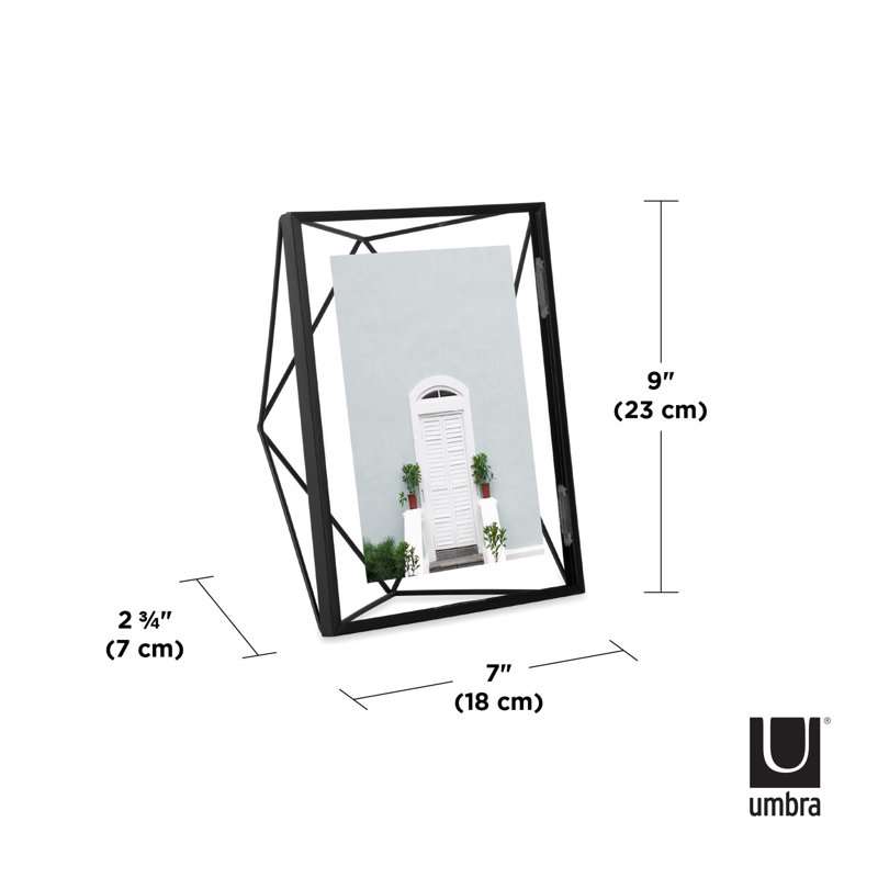 Topawa Metal Floater Picture Frame, Black, 5" x 7" 