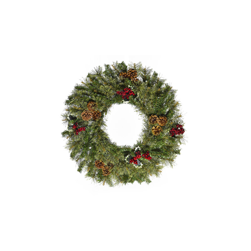 Faux Pine Pinecones 24'' Wreath
