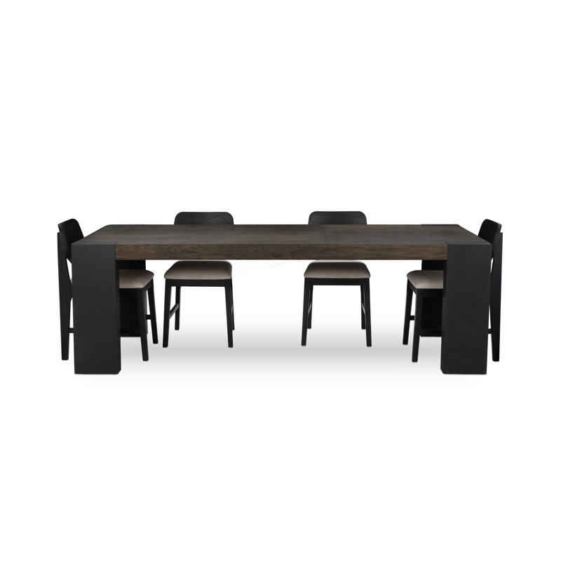 Deaven 5-piece Wood Dining Table Set, 5 Pieces: Table, 4 Chairs