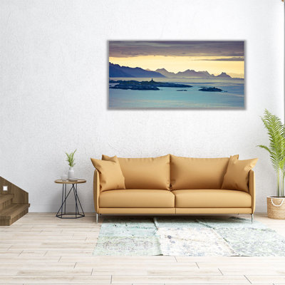 Fjor norvégien, Lofoten, Norvège - reproduction d'art sur toile