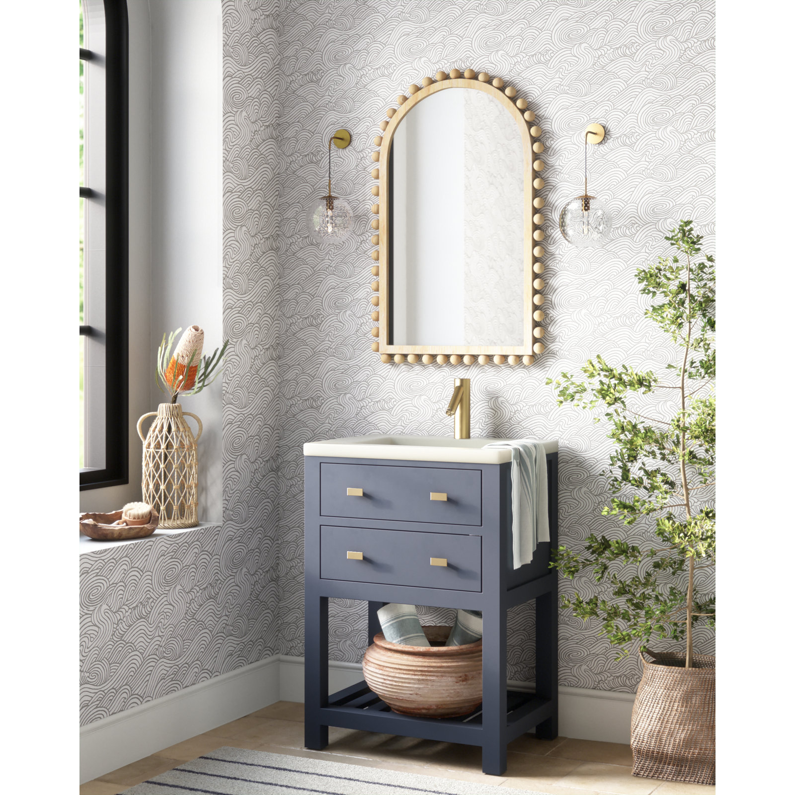 Waltham 23" Accent Mirror, Natural