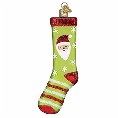 Old World Christmas Blown Glass Ornament for Christmas Tree, Christmas Sock