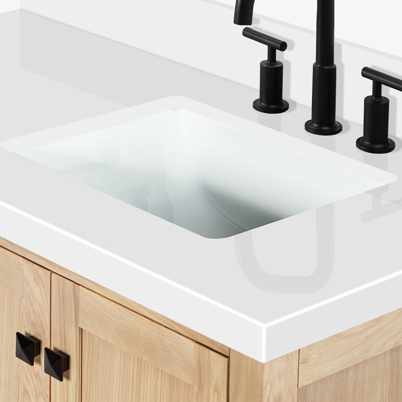 Ensemble de meuble-lavabo simple 43 po Cambridge, Chêne, Right, Forme rectangulaire