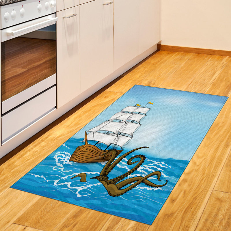 Ocean High Density Long Fiber Poly Threads Decorative Area Rug Carpet, Rectangle 2'7" x 5'