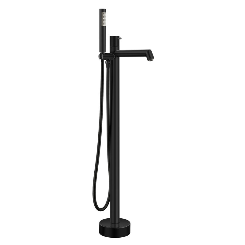 Floor Tub Filler with Diverter, Matte Black