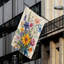 Drapeau de bienvenue bouquet botanique, 35 x 24 pouces, pour décoration saisonnière / décoration intérieure