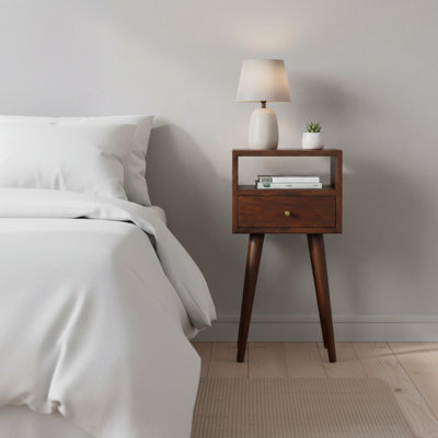 Fithian 30cm W Solid Wood Bedside Table