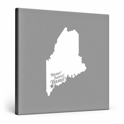 Home Sweet Portland — Maine State Silhouette — Canvas Wall Art