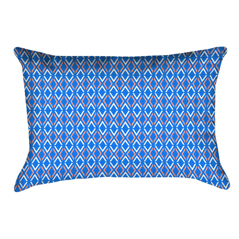Housse de coussin Katelyn Elizabeth, Sergé de coton, Bleu / orange