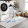 Machine Washable Nash Ivory/Blue Rug