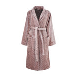 Wave Geo Cotton Blend Velour Gender Neutral Bathrobe with Pockets