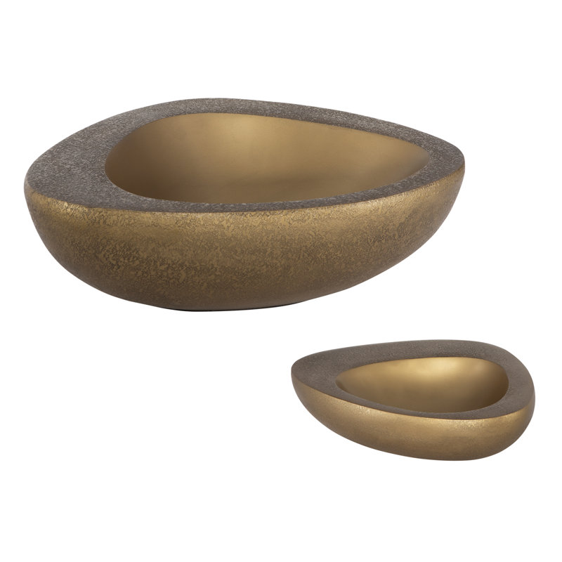 Antique Brass Sculptural Bowls Set of 2