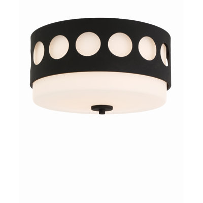 2 Light Black Forged Ceiling Mount