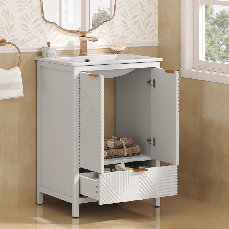 Meuble-lavabo 24 po avec lavabo, Blanc