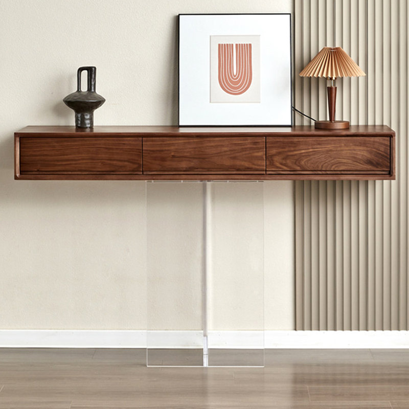 Console moderne simple et luxueuse, 35.4" H x 63" W x 13.8" D, Clair