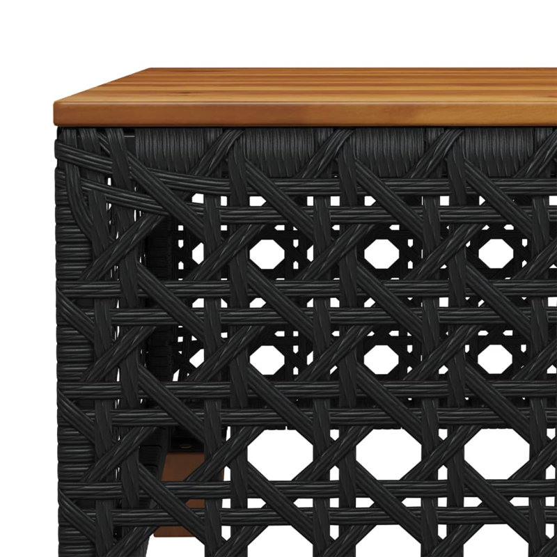 Angyl Square Solid Wood Outdoor Coffee Table - 55 cm W 55 cm D, Black