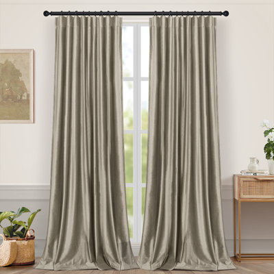 Luxury Crushed Velvet Blackout Curtains Thermal Darkening Window Drapes