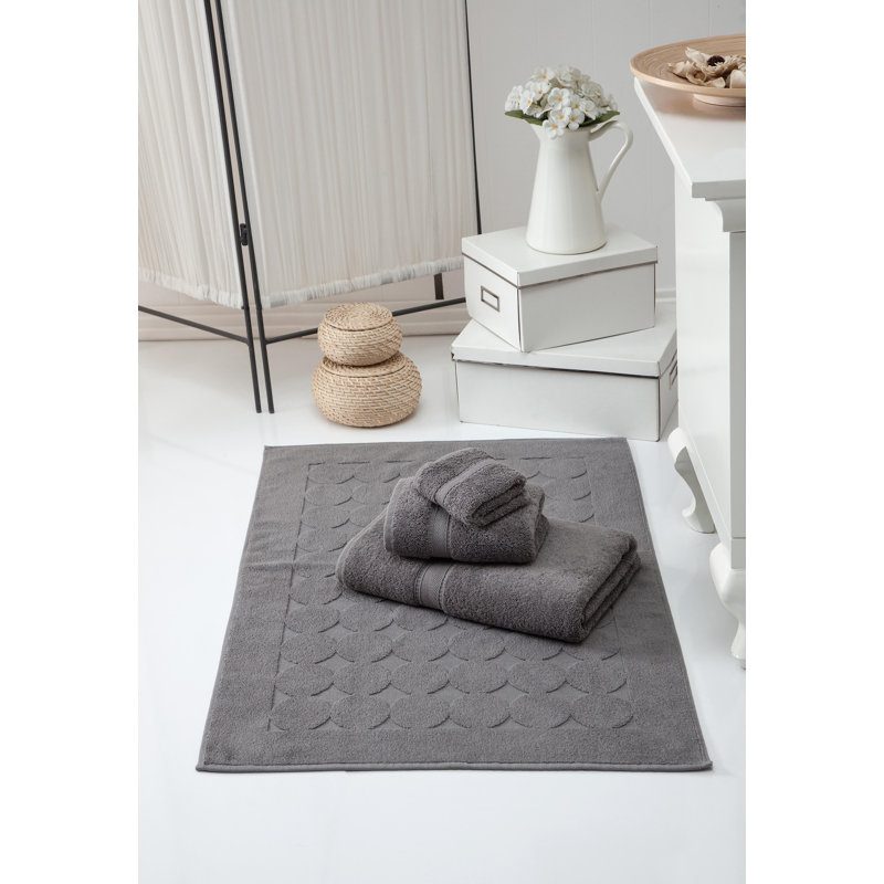 Comerford 4 Piece Turkish Cotton Towel Set, Dark Gray