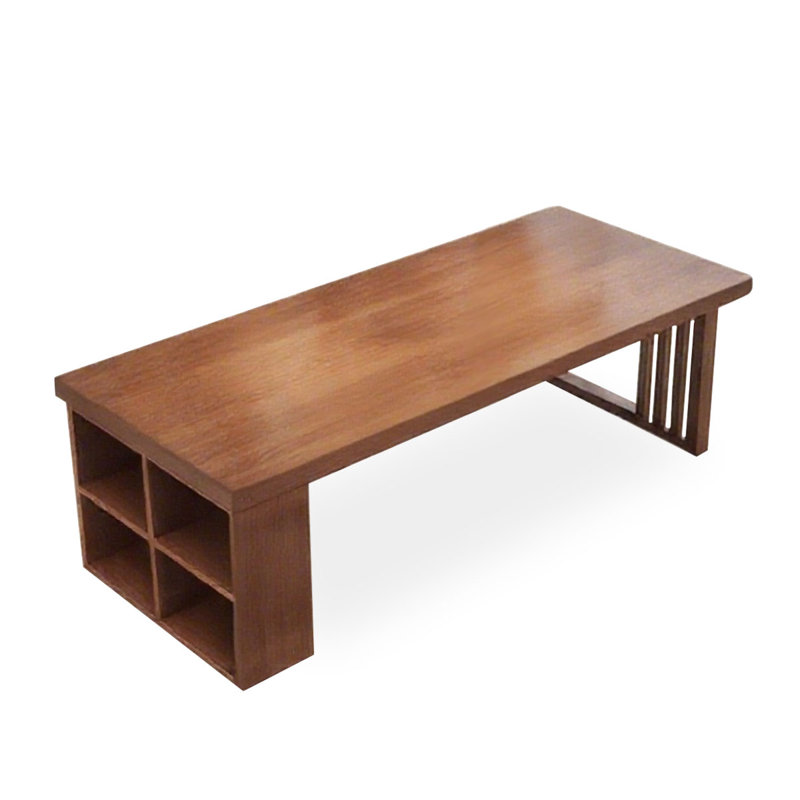 Bureau rectangulaire en bois massif brun noisette, H 29,53 po x l 86,61 po x P 35,43 po