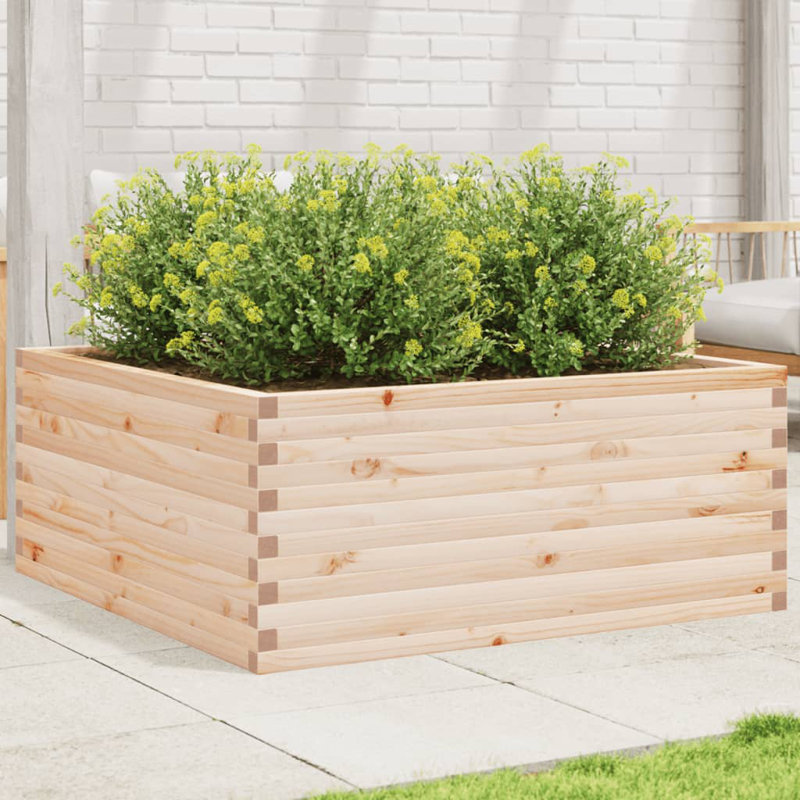 2 Wood Planter, White, 46cm H x 110cm W x 110cm D