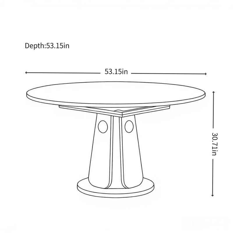 French Retro Retractable Dining Table, Black