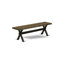 L'ensemble de salle à manger 6 pièces comprend une table de salle à manger rectangulaire avec pieds en X et 4 chaises Parson en tissu noir avec banc, noir brossé-79275277-79275276-79275315