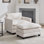 Fauteuil d'appoint rembourré avec repose-pieds Redenius Boucle