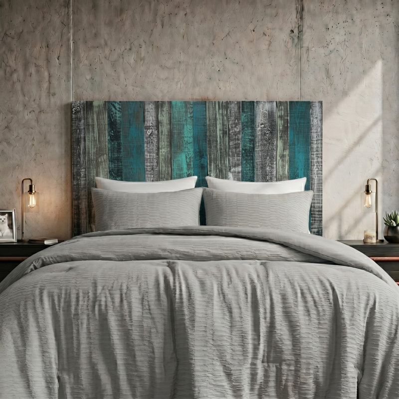 Davel Solid Wood Headboard, Queen, Industrial Mix