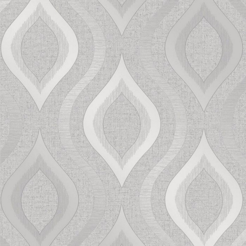 Bohannon 10m x 53cm Semi-Gloss Wallpaper Roll, Silver