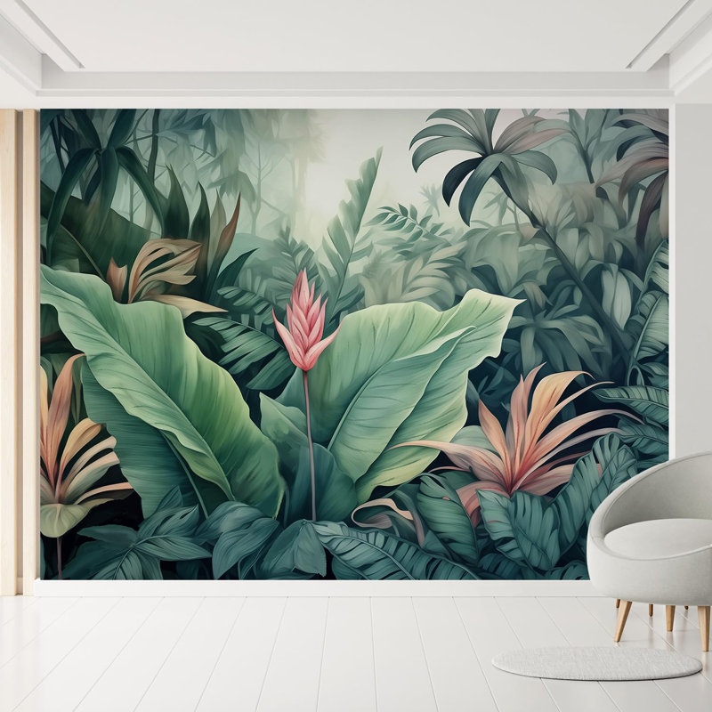 Bordure florale pelez et collez, L 120 po x l 120 po