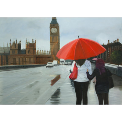 British Under Umbrella Big Ben Scenic Indoor Outdoor Mat