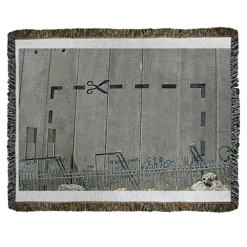 Banksy Graffiti Hand Woven Throw Blanket, 60" W x 80" L