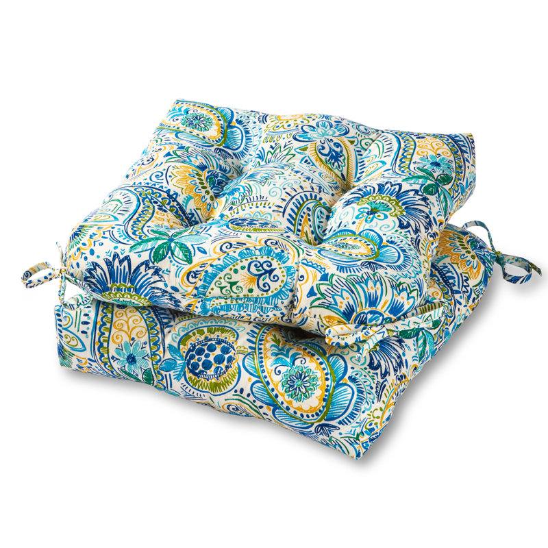Shipton Outdoor 20'' Dining Chair Seat Cushion, 2, Baltic