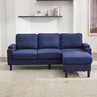 Canapé combiné à 3 places assises avec repose-pieds avec rangement pour salon, chambre à coucher, chambre compacte, canapé modulaire rembourré, banc en L avec repose-pieds, rangement individuel (modulaire)