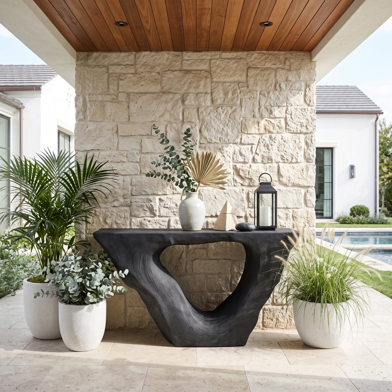 Strata Console, Charcoal Stone, Charcoal Stone, Charcoal Stone, Charcoal Stone