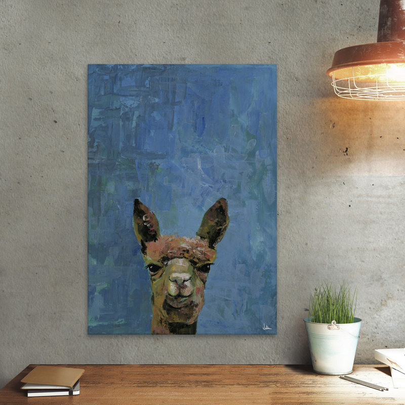 What up Llama Wrapped Canvas Painting, 38cm H x 25cm W x 3.81cm D