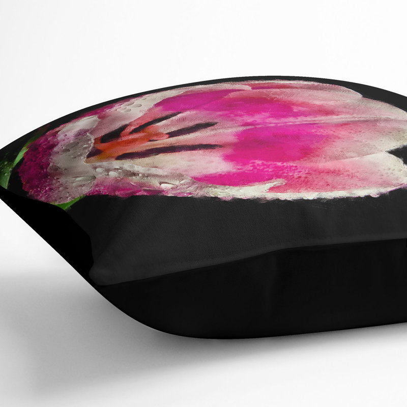 Square Throw Cushion, Black, 55cm H x 55cm W x 20cm D