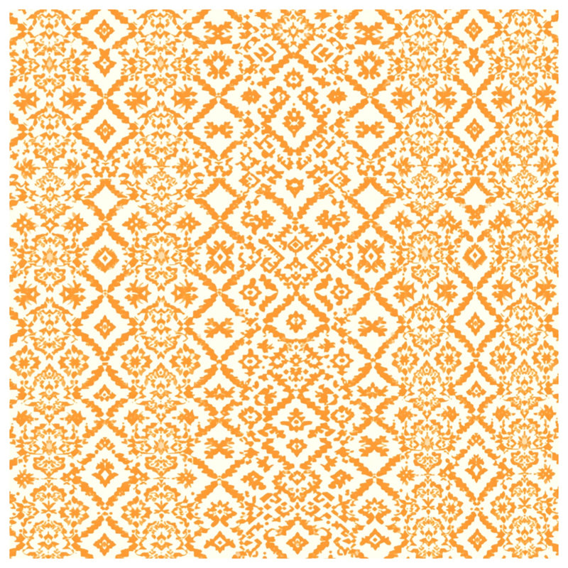 Orange Ikat Pattern Quilted Bedspread All Sizes, Queen
