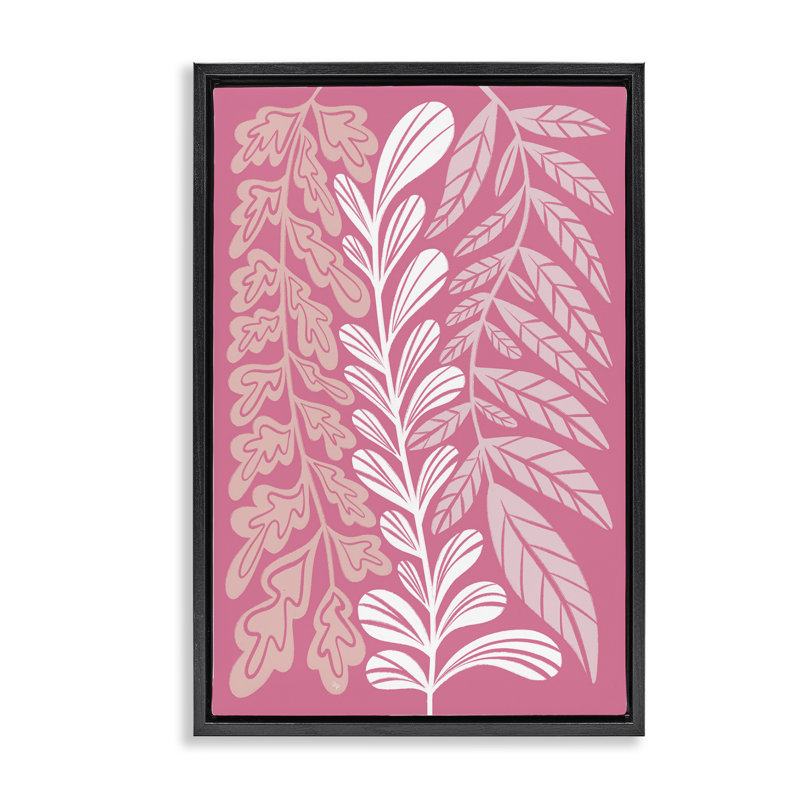 Toile flottante encadrée «Peach Pink Long Plants» par Martina Pavlova, H 25 po x l 17 po, Cadre flottant noir de jais
