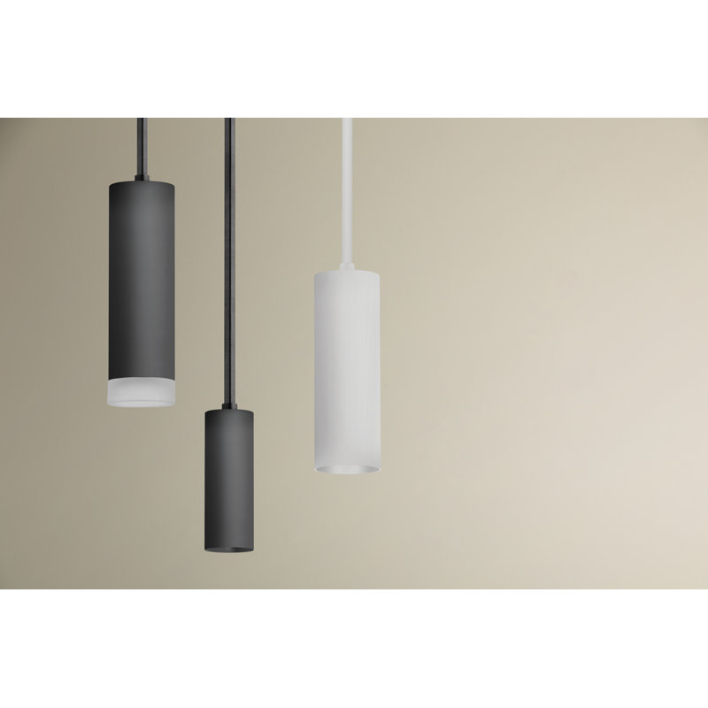 Luxe 1 - Light LED Pendant, 17 W, Satin Black, 56" H x 2.5" W x 2.5" D