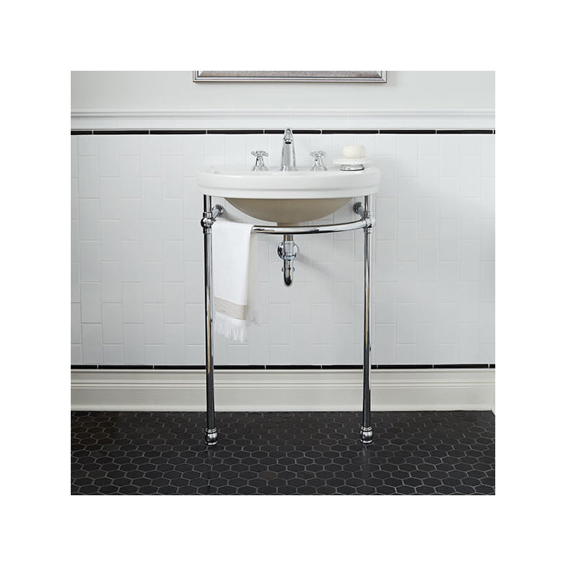 St. George 27.75" Tall White Vitreous China U-Shaped Console Bathroom Sink with Overflow