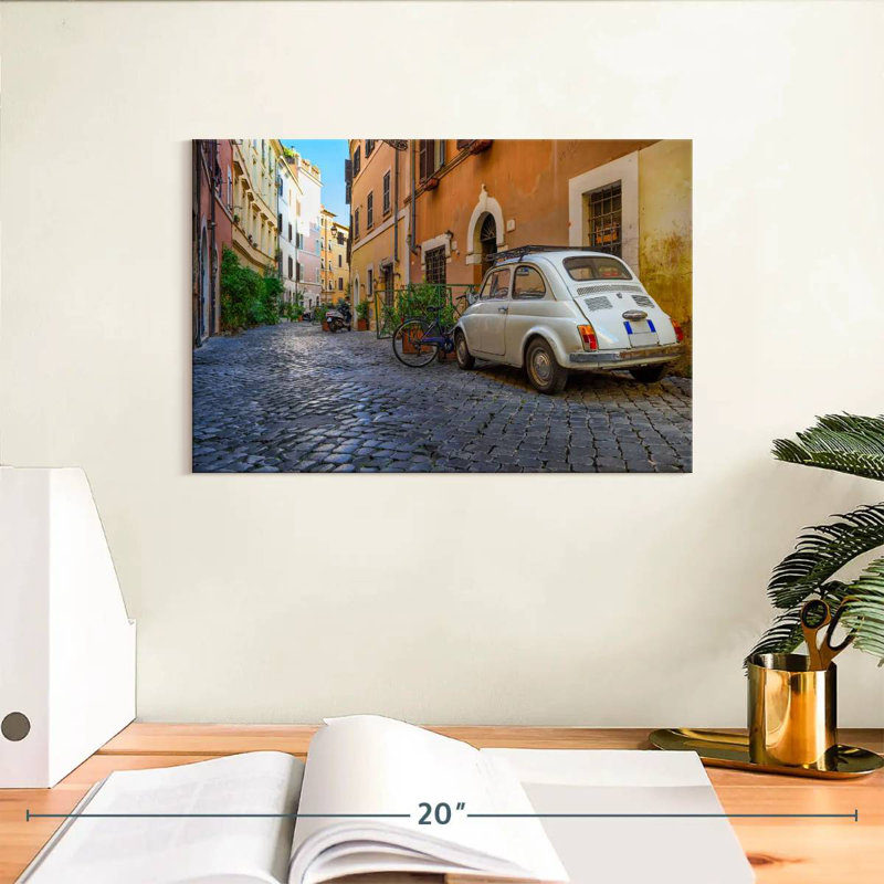 Rue pavée Sireci à Rome, H 8 po x l 12 po