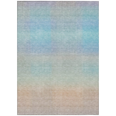Machine Washable Indoor/Outdoor Xhevrie Sky Rug