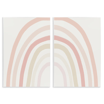Ensemble de 2 plaques murales pour enfants en forme d'arc-en-ciel pastel pour enfants par Leah Straatsma