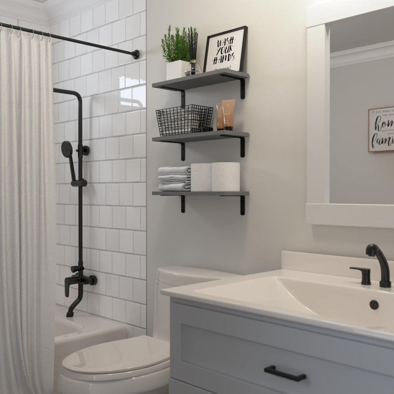 Stojadin Square Floating Shelf, Gray