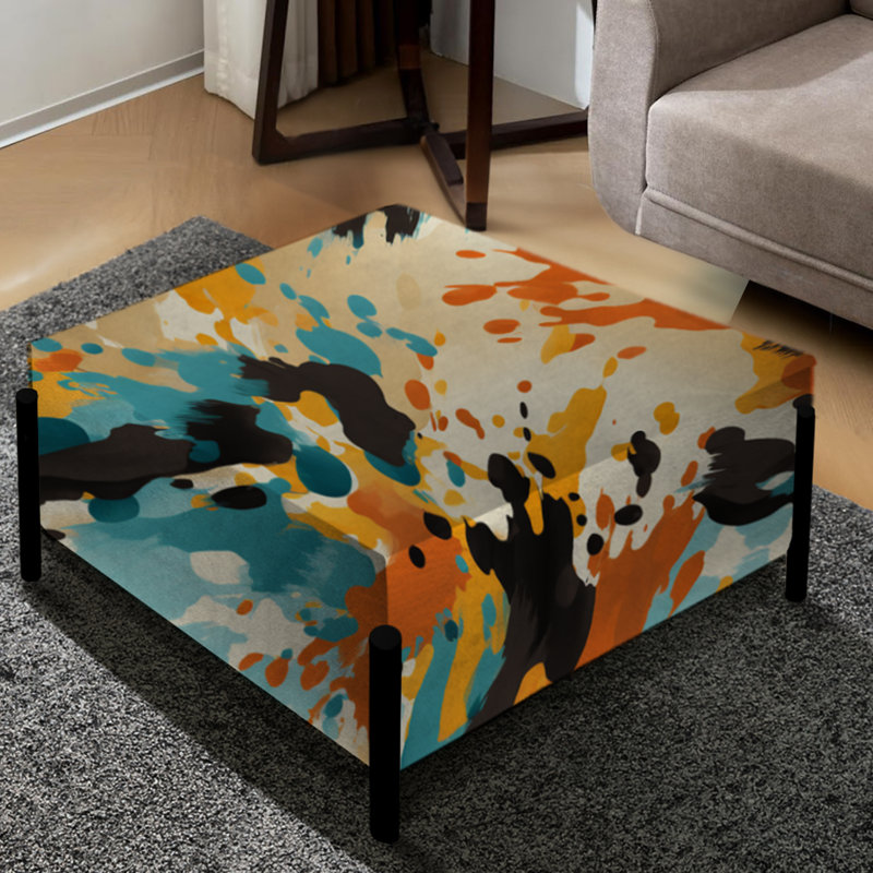 Grand repose-pieds carré Art Print Expression Tell And Black II