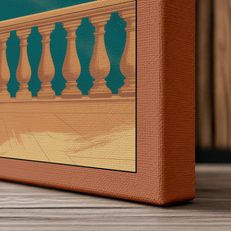 Watchers of Distant Worlds Retro - Wrapped Canvas, 24x16 - 61.0 x 40.6 cm, Terracotta Border
