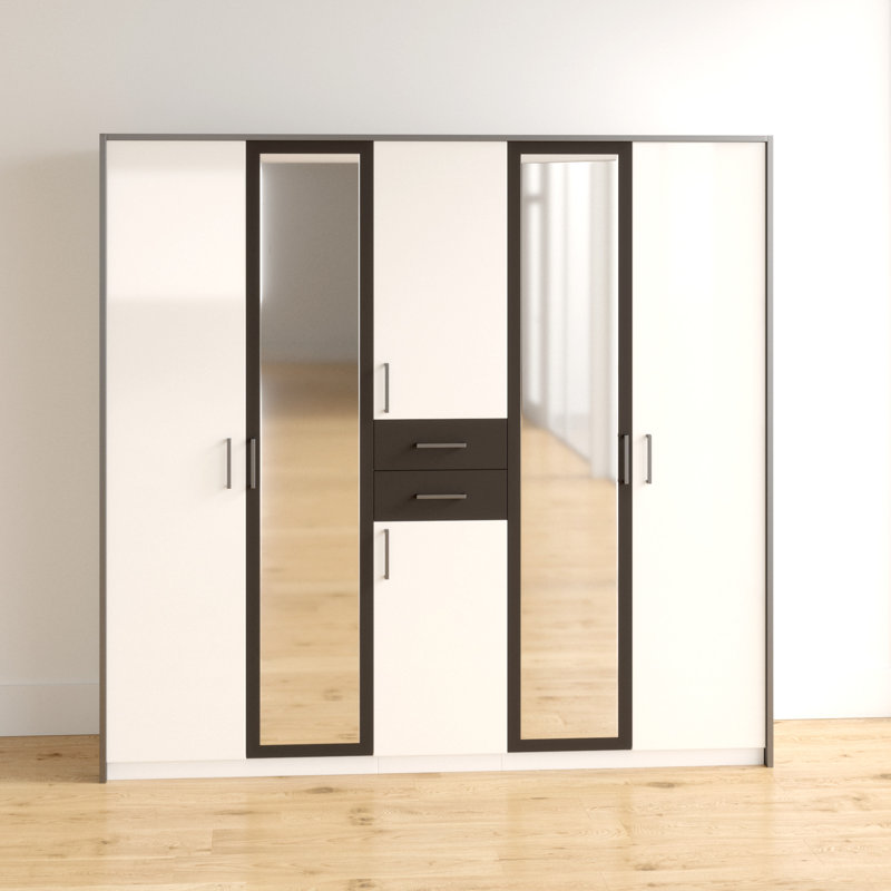 Sazerac 6 Door Manufactured Wood Wardrobe, White Oak
