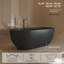 Baignoire autoportante MonBlari 68" x 31" en acrylique noir avec trop-plein et bonde rétractable pour salle de bain-134040423-134040426