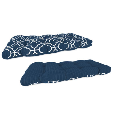 Sunbrella 44" x 18" Contoured Outdoor Wicker Bench Cushion
